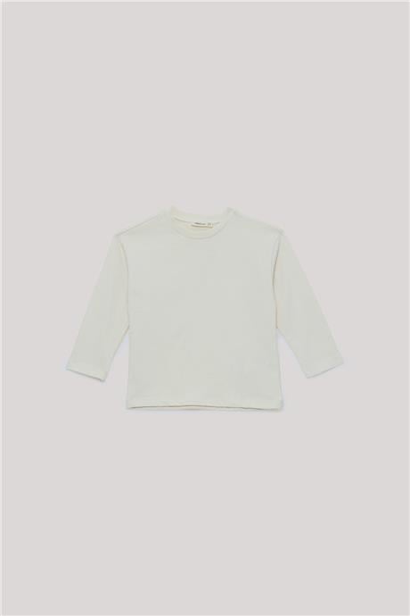Nebbati Basic Erkek Çocuk Ekru T-Shirt