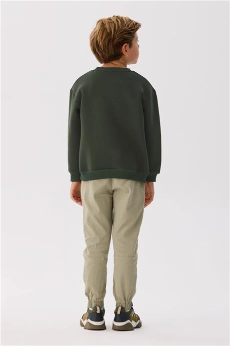 Nebbati Basic Erkek Çocuk Haki Sweatshirt