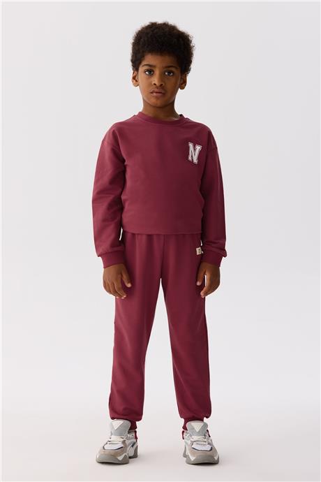 Nebbati Basic Erkek Çocuk Kırmızı Sweatshirt