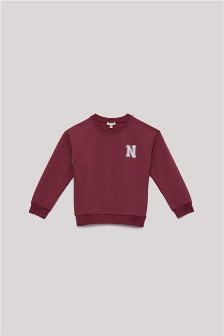 Nebbati Basic Erkek Çocuk Kırmızı Sweatshirt