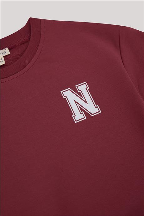 Nebbati Basic Erkek Çocuk Kırmızı Sweatshirt