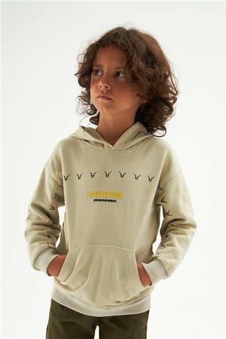 Nebbati Erkek Çocuk Bej Sweatshirt