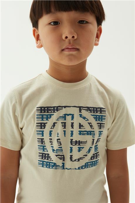 Nebbati Erkek Çocuk Bej T-Shirt