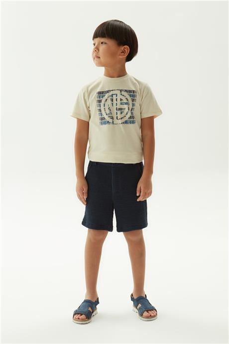 Nebbati Erkek Çocuk Bej T-Shirt