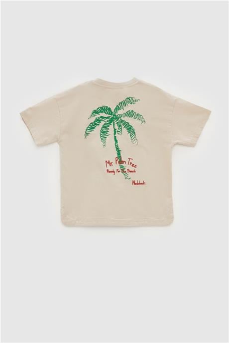 Nebbati Erkek Çocuk Bej T-Shirt