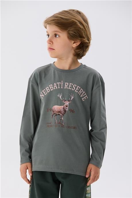 Nebbati Erkek Çocuk Bej T-Shirt