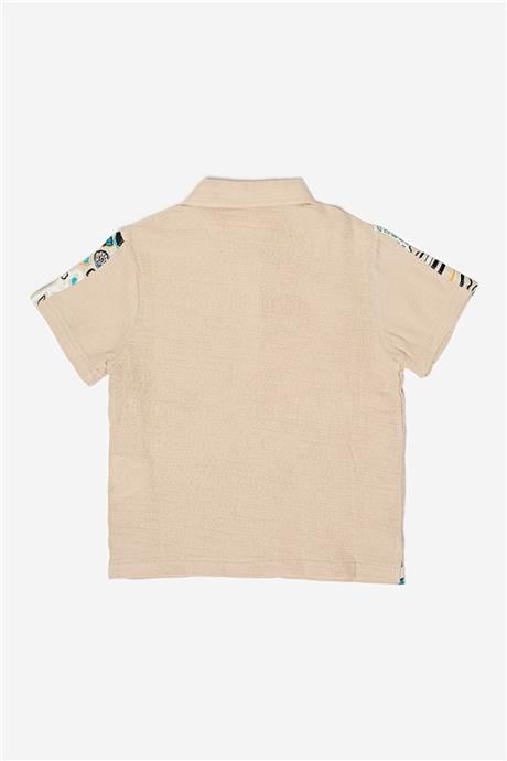 Nebbati Erkek Çocuk Bej T-Shirt