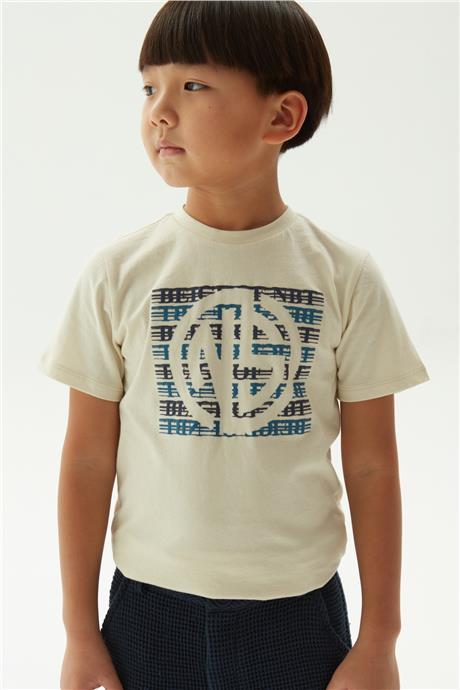 Nebbati Erkek Çocuk Bej T-Shirt