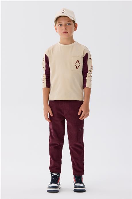 Nebbati Erkek Çocuk Bej T-Shirt