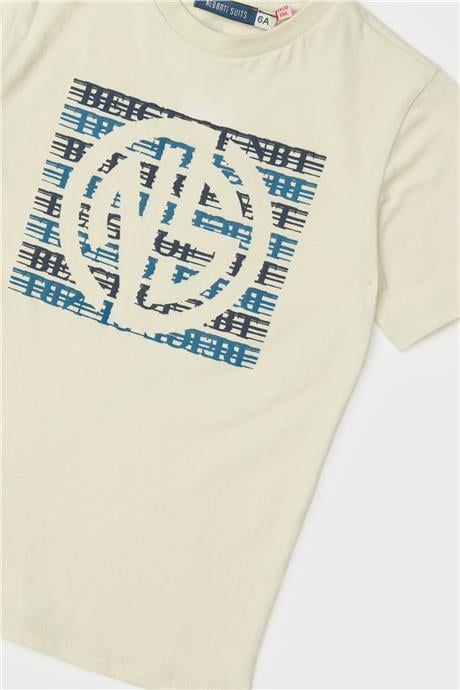 Nebbati Erkek Çocuk Bej T-Shirt