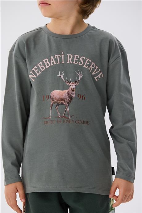 Nebbati Erkek Çocuk Bej T-Shirt