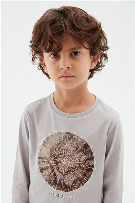 Nebbati Erkek Çocuk Bej T-Shirt