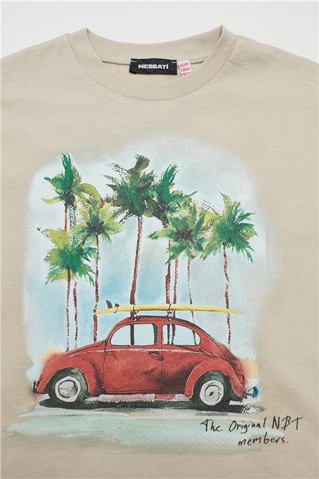 Nebbati Erkek Çocuk Bej T-Shirt