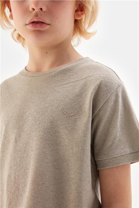 Nebbati Erkek Çocuk Bej Tshirt