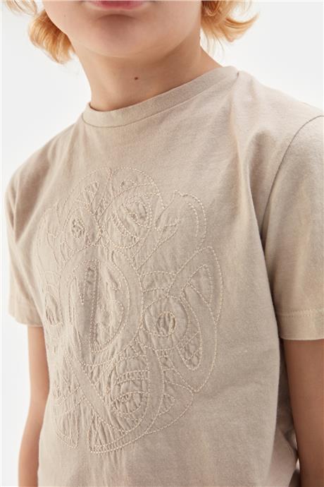 Nebbati Erkek Çocuk Bej Tshirt