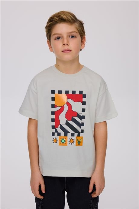 Nebbati Erkek Çocuk Bej TshirtNebbati Erkek Çocuk Bej Tshirt