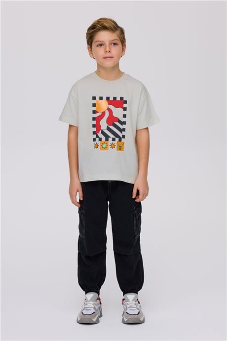 Nebbati Erkek Çocuk Bej TshirtNebbati Erkek Çocuk Bej Tshirt