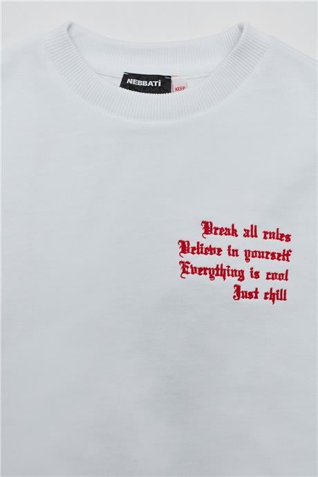 Nebbati Erkek Çocuk Beyaz S-Shirt