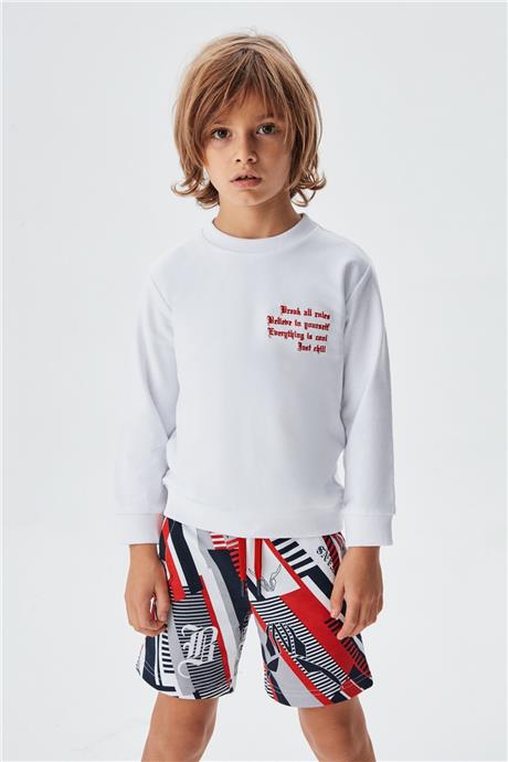 Nebbati Erkek Çocuk Beyaz S-Shirt