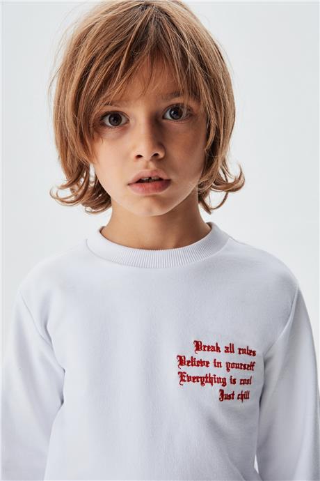 Nebbati Erkek Çocuk Beyaz S-Shirt