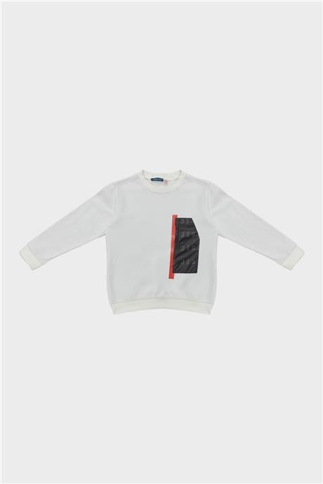 Nebbati Erkek Çocuk Beyaz Sweatshirt