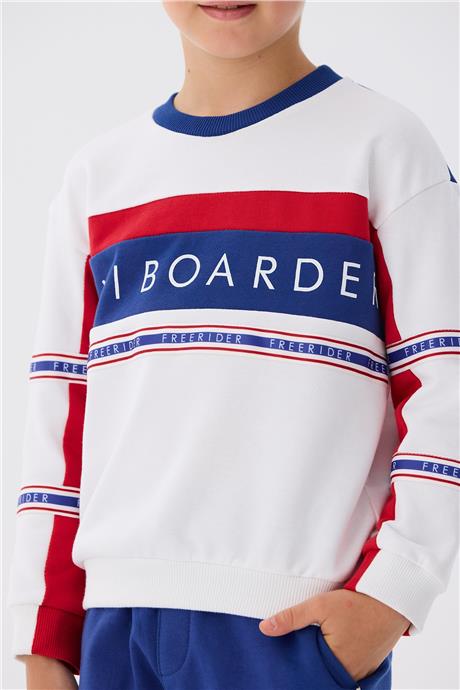 Nebbati Erkek Çocuk Beyaz Sweatshirt