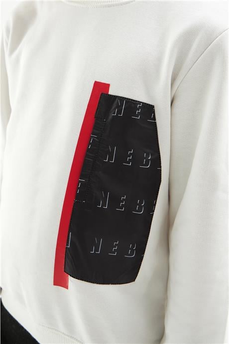 Nebbati Erkek Çocuk Beyaz Sweatshirt