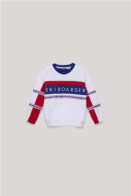 Nebbati Erkek Çocuk Beyaz Sweatshirt