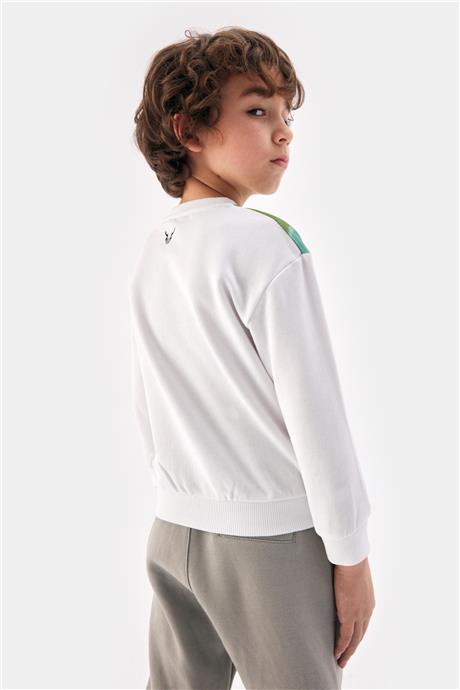 Nebbati Erkek Çocuk Beyaz Sweatshirt
