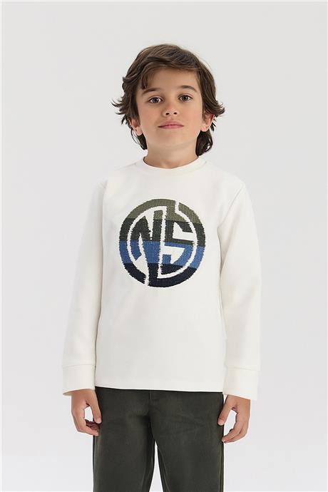 Nebbati Boy White SweatshirtNebbati Boy White Sweatshirt