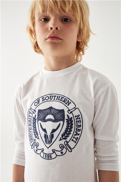 Nebbati Erkek Çocuk Beyaz T-Shirt