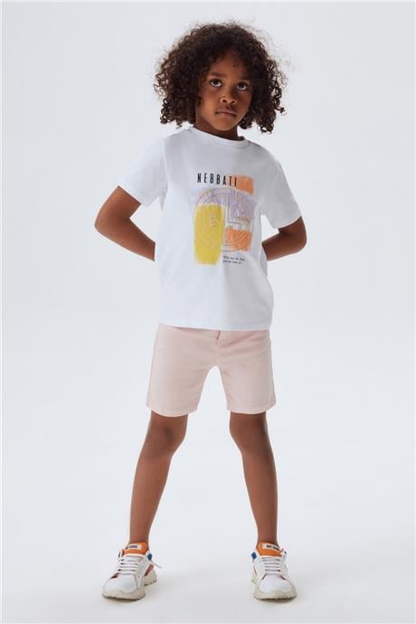 Nebbati Erkek Çocuk Beyaz T-Shirt