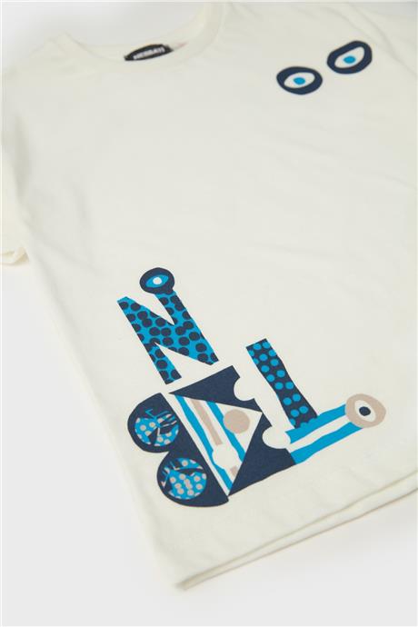 Nebbati Erkek Çocuk Beyaz T-Shirt
