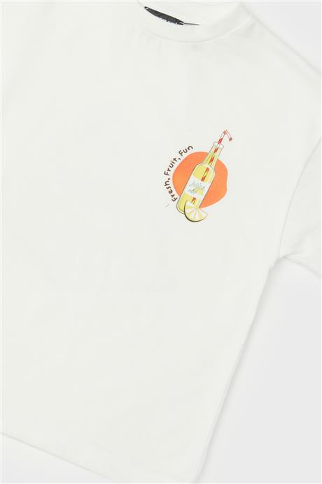 Nebbati Erkek Çocuk Beyaz T-Shirt