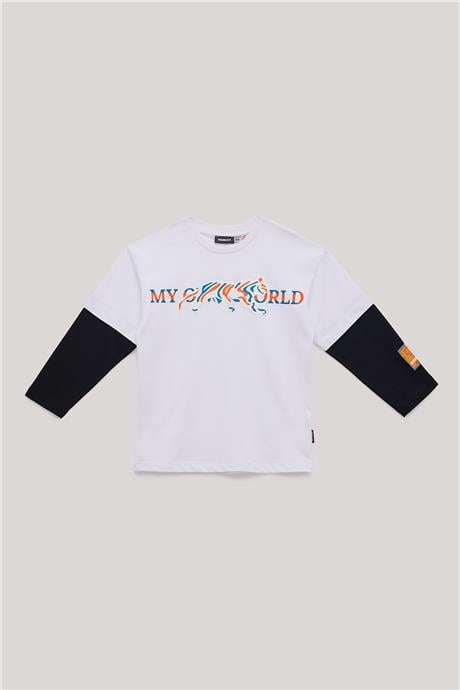 Nebbati Erkek Çocuk Beyaz T-Shirt