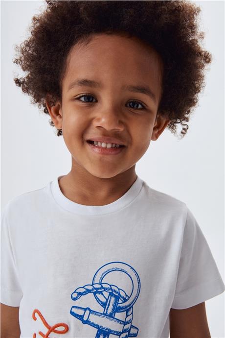 Nebbati Erkek Çocuk Beyaz T-Shirt