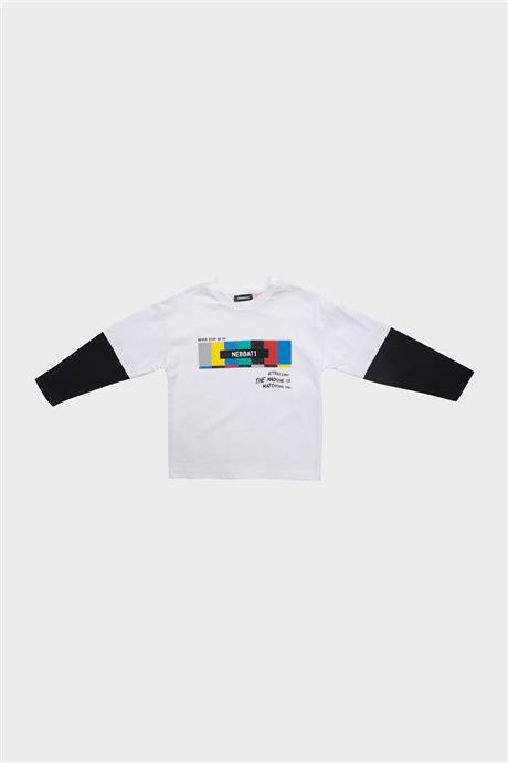 Nebbati Erkek Çocuk Beyaz T-Shirt