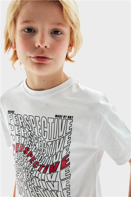Nebbati Erkek Çocuk Beyaz T-Shirt