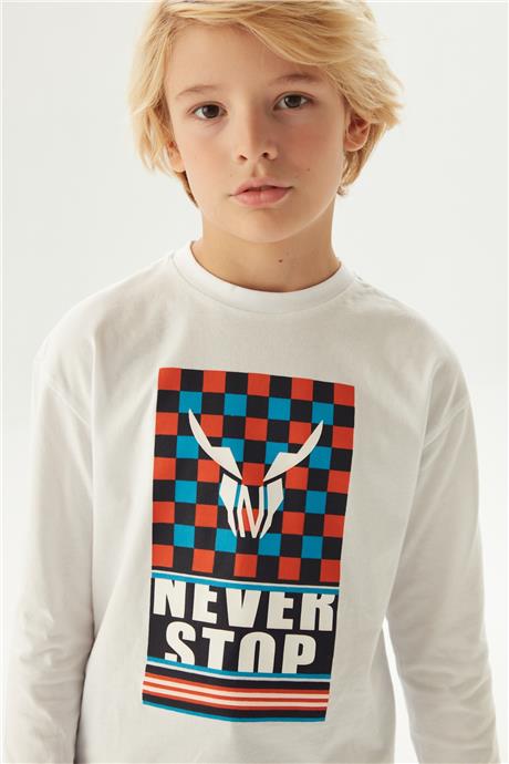 Nebbati Erkek Çocuk Beyaz T-Shirt