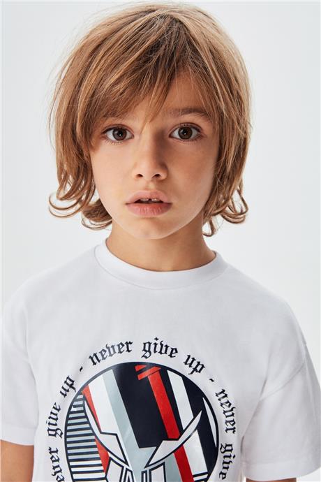 Nebbati Erkek Çocuk Beyaz T-Shirt