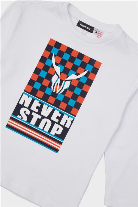 Nebbati Erkek Çocuk Beyaz T-Shirt