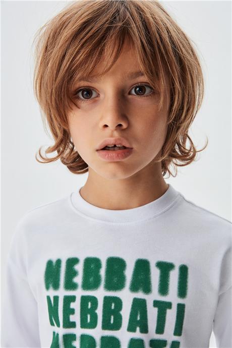 Nebbati Erkek Çocuk Beyaz T-Shirt
