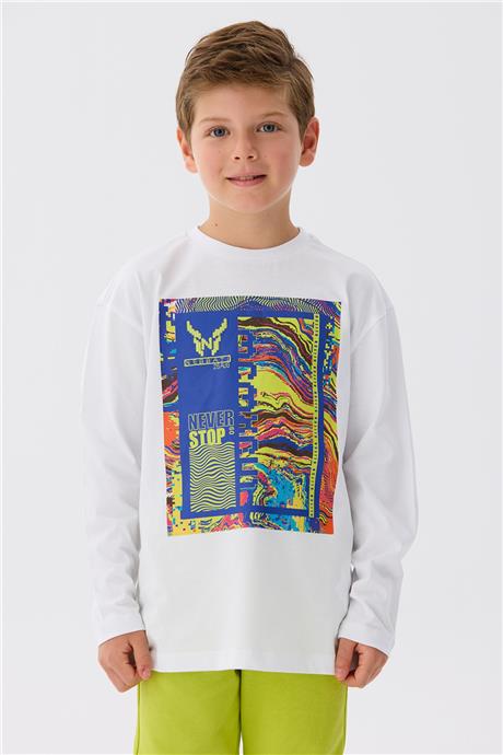 Nebbati Erkek Çocuk Beyaz T-Shirt