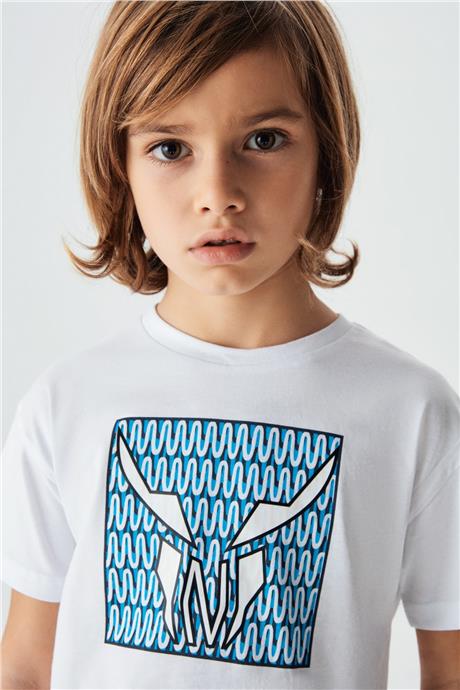 Nebbati Erkek Çocuk Beyaz T-Shirt