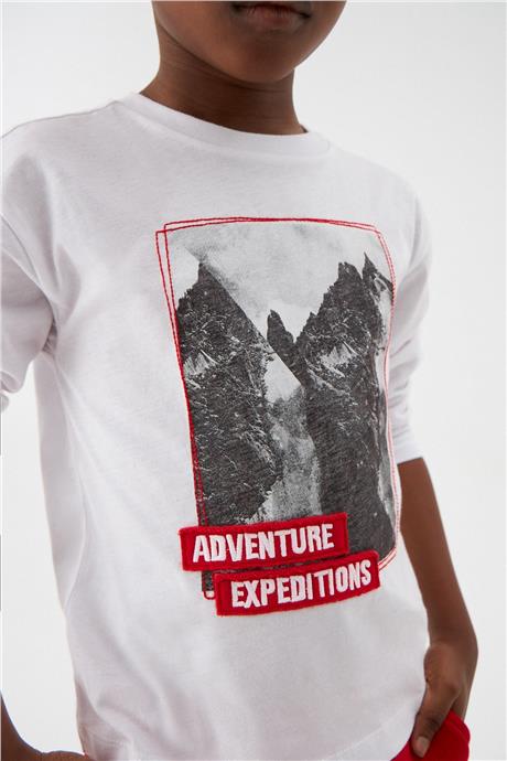 Nebbati Erkek Çocuk Beyaz T-Shirt