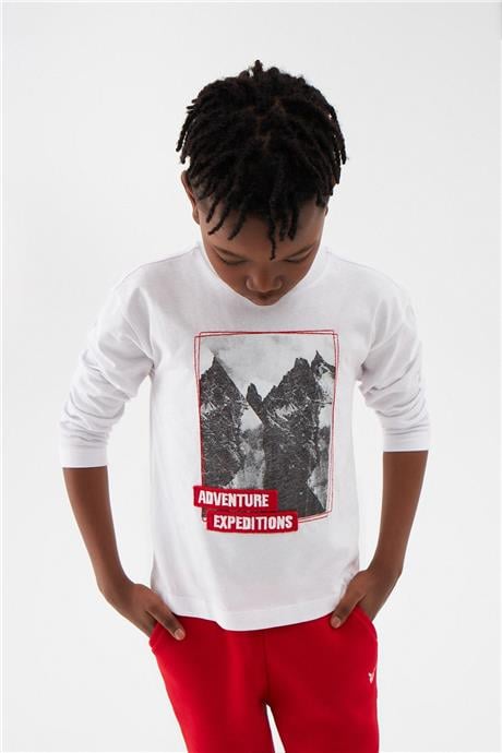 Nebbati Erkek Çocuk Beyaz T-Shirt