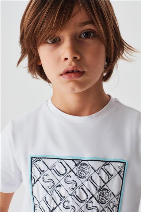 Nebbati Erkek Çocuk Beyaz T-Shirt
