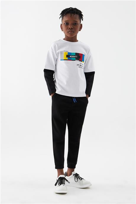 Nebbati Erkek Çocuk Beyaz T-Shirt