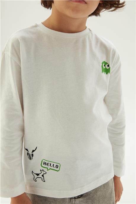 Nebbati Erkek Çocuk Beyaz T-Shirt