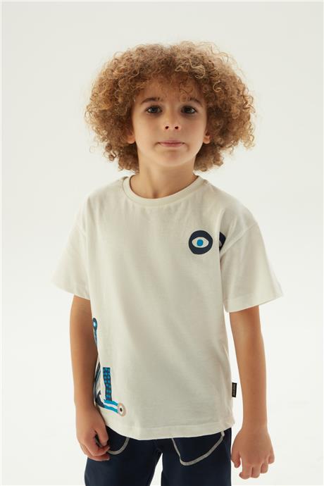 Nebbati Erkek Çocuk Beyaz T-Shirt